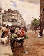 Louis Marie de Schryver Selling Flowers Elysee oil painting picture wholesale